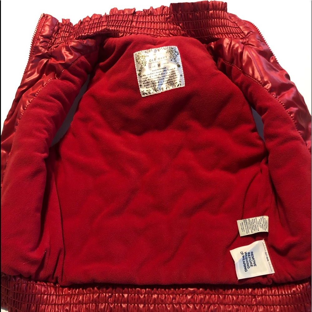 Old Navy girls red puffer vest - Picture 2 of 5